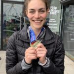 InBalance athlete qualifying for the ITU World Sprint Distance Triathlon Championships in Edmonton, Canada 2020 after coming 4th in her age group at Cardiff Triathlon, 2019